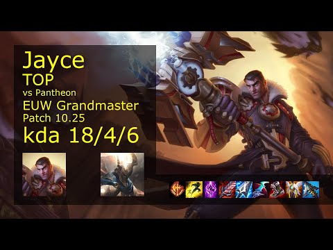 Jayce Top vs Pantheon - EUW Grandmaster 18/4/6 Patch 10.25 Gameplay