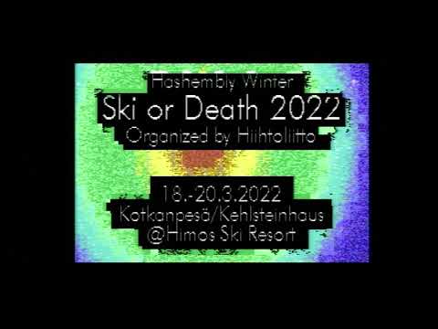 Ski or Death 2022 Invitation by Hiihtoliitto - Zooparty 2021 C64 Demo Competition
