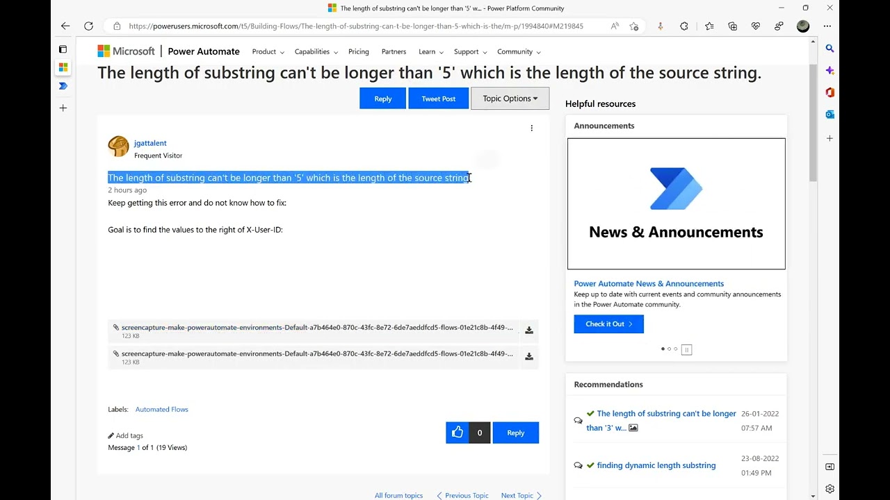 Power Automate - Find text position &  Substring function