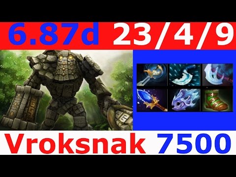 Dota 2 patch 6 87 Tiny Vroksnak TOP MMR 7500+ KDA - 23/4/9