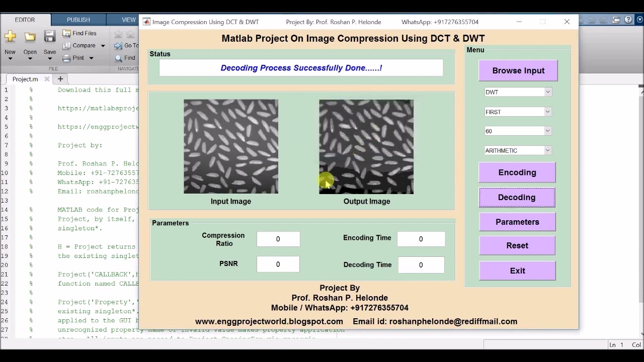 DWT and DCT Image Compression Using Matlab Project with Source Code | Image Compression Using DWT