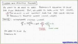 Losses & Friction Factors, part 2 - Lecture 6.2 - Chemical Engineering Fluid Mechanics