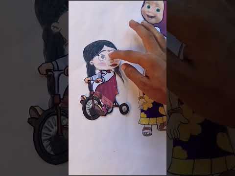 Brazilian cycle rider cute Masha and American character chudki heroin 2 vim #shorts#brazil #drawing
