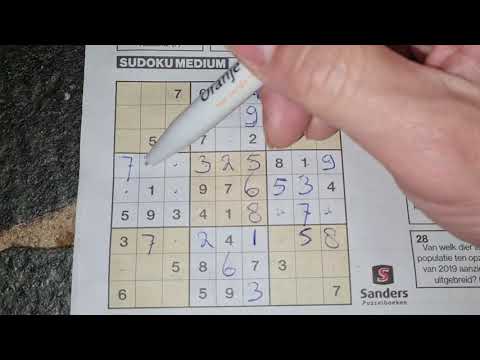 Our Daily Sudoku practice continues. (#2098) Medium Sudoku puzzle. 01-02-2021