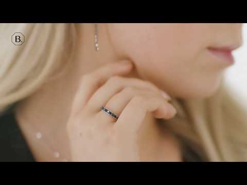 0.68 carat eternity ring (full set) in white gold with black diamonds