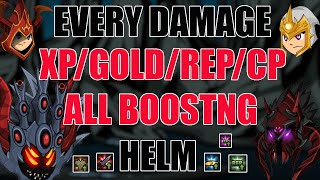 AQW EVERY All Damage Boosting Helm + GOLD/REP/XP/CP (5%-30%)