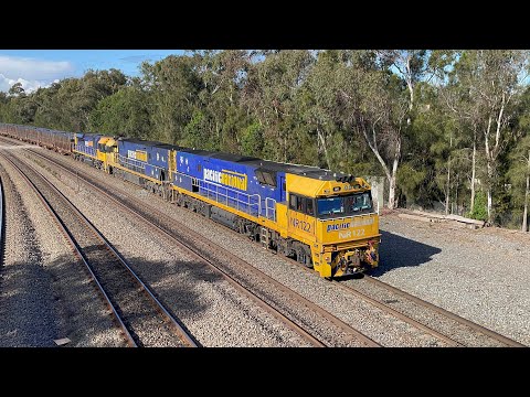 Pacific National NR122, NR42 & LDP005 with 2SB3 at East Maitland - 8/8/23