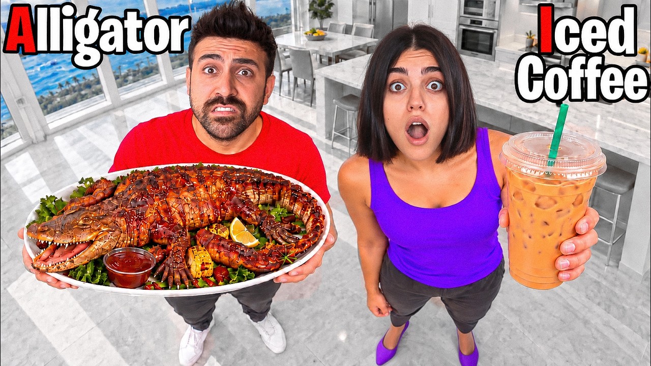 چالش ۲۴ ساعت غذا خوردن و زندگی با حروف الفبا 😳 سورپرایزم کرد!