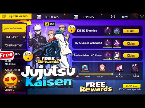 JUJUTSU KAISEN🤩FREE EVENT 😱FREE FIRE || FREE FIRE JUJUTSU KAISEN NEW EVENT || FF OB51 UPDATE