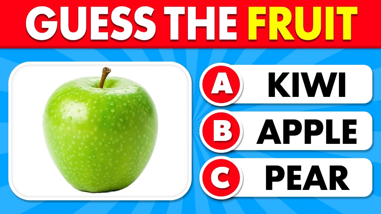 Guess 50 Fruits From The Picture 🍎🤔 | Fruits Name Quiz | Picture Quiz