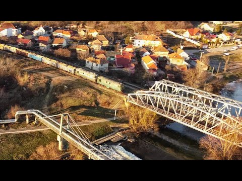 Trains wheels sound-Glasul roților de tren răsună în Oradea Est-Marfar CFR cu lemne de import