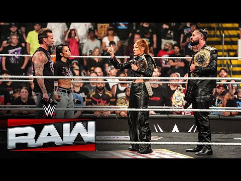 FULL SEGMENT: CM Punk and AJ Lee’s face-off with Seth Rollins and Becky Lynch: Raw, Sept. 15, 2025
