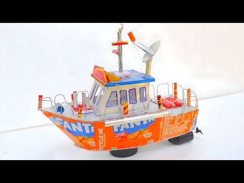 Amazing Electric Boat Fanta cans And Dc motor - DIY BOAT