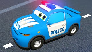 Blue Police Car &amp; Race Cars - Magic Hat | Motorville - 3D Cars Cartoon for Kids