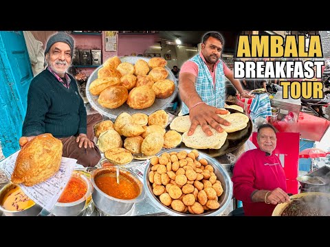 Ambala Breakfast Tour | Poori Cholley | Beegha Kulcha | Rawalpindi Cholley Ambala Street Food