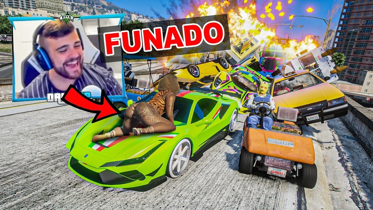 EL ÚLTIMO EXPLOTA CON COCHES ALEATORIOS! HOY ME FUNAN! - GTA 5 ONLINE