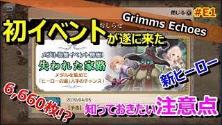 #E1 【予告】初イベント！新ヒーロー！開催前に知っておきたい注意点等【グリムエコーズ/Grimms Echoes】