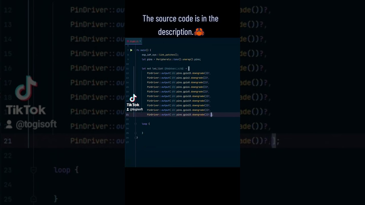 Esp32 programming with Rust language. Ledbar example tutorial.🦀