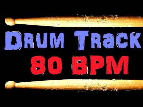 Rock Groove Drum Track 80 BPM Bass Guitar Practice Backing Drum Beats