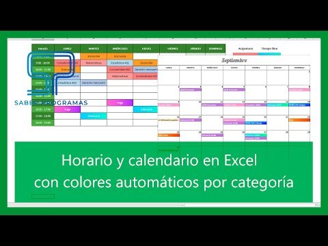 , title : 'Excel | Horario y calendario en Excel con colores automáticos. Tutorial en español HD'