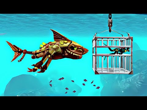 Atomic Shark Attacks Cage Diver - Hungry Shark World - Atomic Shark Attacks & Gameplay - Best Shark