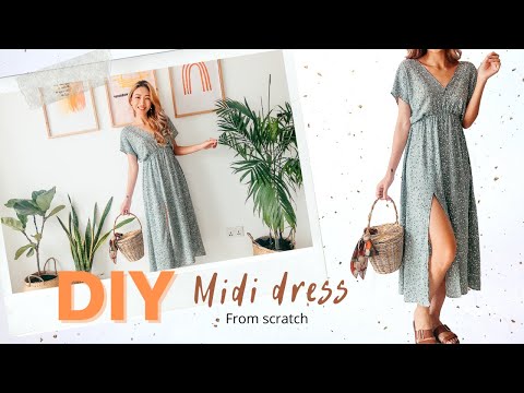 DIY MIDI DRESS from scratch - An easy way to make a...