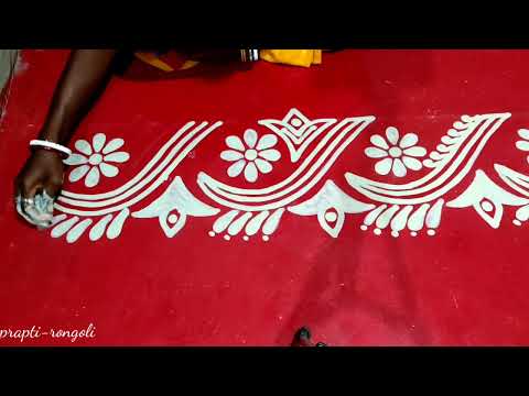 very nice small and beautiful festival special rangoli created by prapti rongoli//easy superb alpona