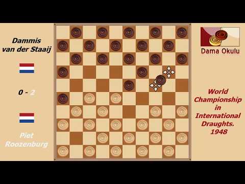 Piet Roozenburg - Dammis van der Staaij. World Championship in International Draughts- 1948.