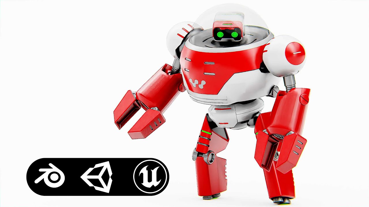 Toon Droid Zeff Auto-Rig Pro Rigged For Mixamo Unreal Engine Unity 3D Model