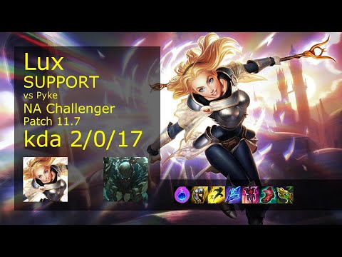 Lux Support & Caitlyn vs Pyke & Xayah - NA Challenger 2/0/17 Patch 11.7 Gameplay