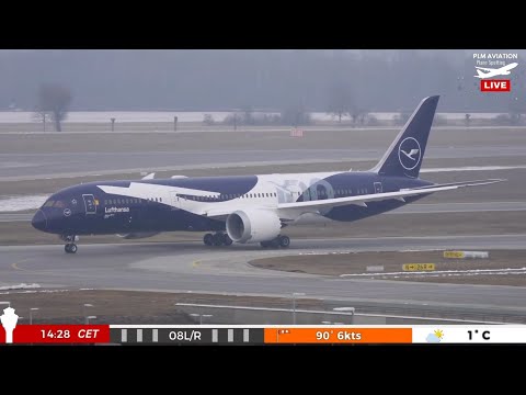 🔴 LIVE LUFTHANSA 100 YEAR 787 in MUNICH AIRPORT ❄️ COLD ACTION ❄️ PLANE SPOTTING LIVESTREAM