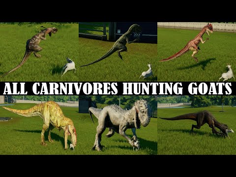 ALL CARNIVORES HUNTING A GOAT | JURASSIC WORLD EVOLUTION