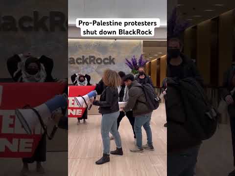 Pro-Palestine activists occupy lobby of BlackRock HQ in NYC, a major investor in Israeli apartheid Nov 9 2023 YouTube_#30