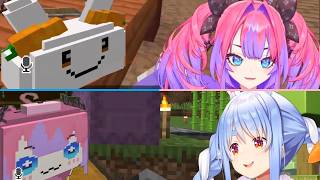Pekora finds and equips Vivi's mascot (Minecraft Goldrush 2)  [Hololive/clip]