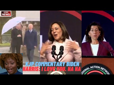 KJP: Biden walking under the umbrella; VP Harris: 'Rev., I love you. Ha ha ha ha.'