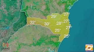 Fim de semana com chuva persistente no Litoral Sul e alívio do calor na maioria de SC
