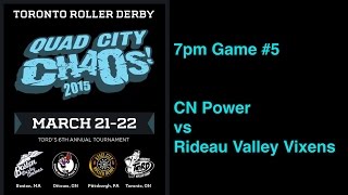 preview picture of video 'QCC2015 G5  CN Power v Rideau Valley Vixens Toronto Roller Derby'