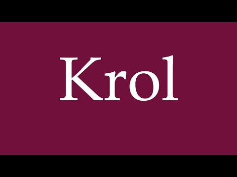 How to Pronounce ''Krol'' Correctly in German