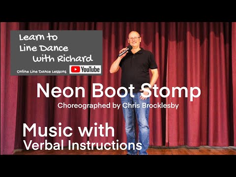 IMPROVER LINE DANCE LESSON 130 - Neon Boot Stomp - Part 2 - Music with verbal instruction