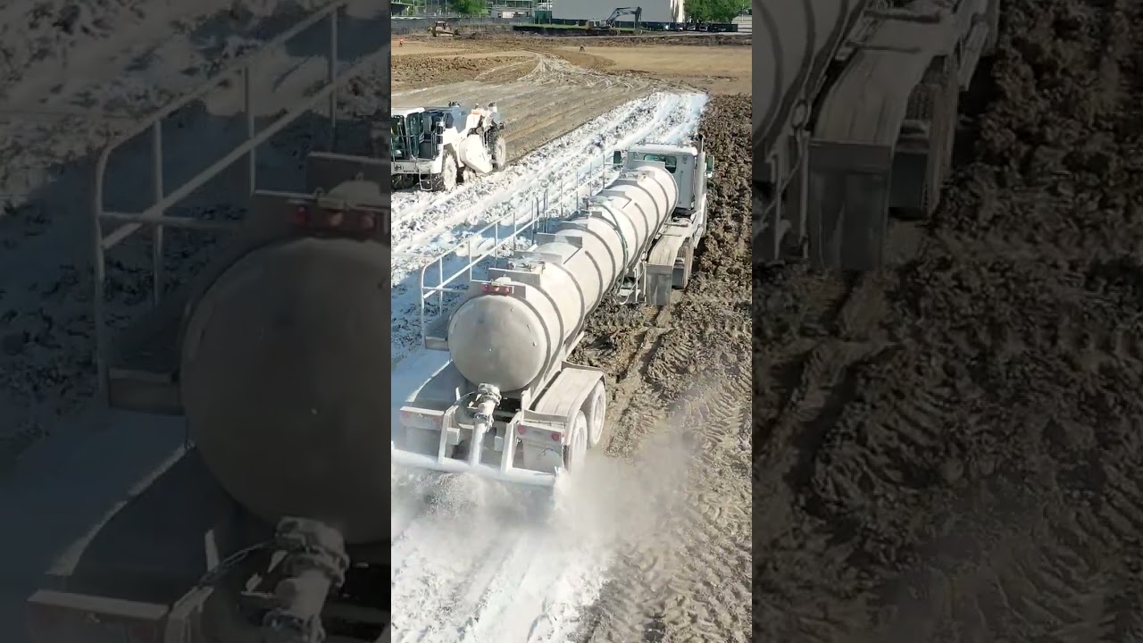 Lime stabilization in Texas 💪 who's done this? #construction #heavyequipment #earthwork