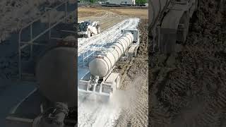 Lime stabilization in Texas 💪 who's done this? #construction #heavyequipment #earthwork