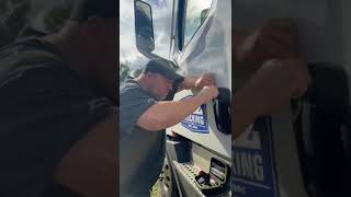 my boss lock picking a semi truck open with keys inside truck