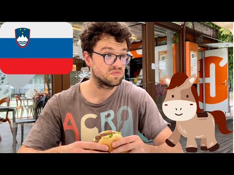 Slovenia Eating Horse in Ljubljana Slovenia, WEIRD FOOD! HORSE BURGER