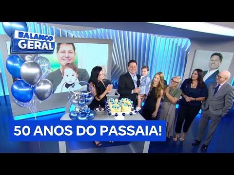 Passaia comemora aniversário de 50 anos com surpresa no Balanço Geral: 'Obrigado por sempre'