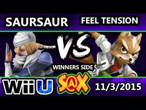 S@X 122 - Saursaur (Shiek) Vs. Feel Tension (Fox) SSB4 Tournament - Smash Wii U - Smash 4