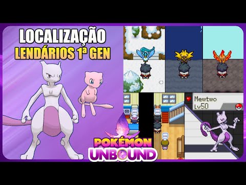 Legendaries Locations Articuno, Zapdos, Moltres, Mew and Mewtwo - Pokémon Unbound (Hack rom)