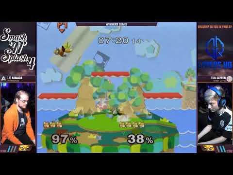 Leffen 4 stocks Armada game 4 Winners Semi - Smash'N'Splash 4 (Top 8) 1080p60 frames