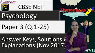 Download Lagu NTA NET Nov 2017 Psychology Paper 3 (Q.1-25): Answer Keys, Solutions u0026 Explanations (Part 1 of 3) Thumbnail