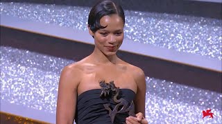 Taylor Russell winning Best Young Actor | 79th Venice International Film Festival
