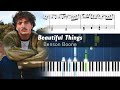 Benson Boone - Beautiful Things - Piano Instrumental Tutorial with Sheet Music